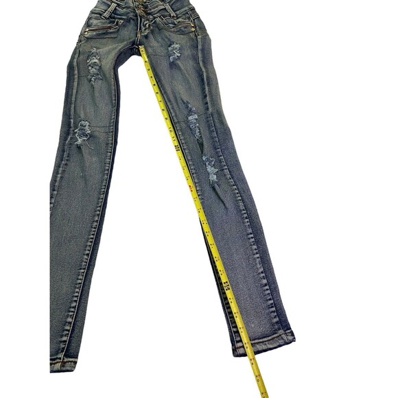 Always Friday Women's Distressed Jeans 3 Button Stretch Waist Size 0 Pants - Picture 12 of 13